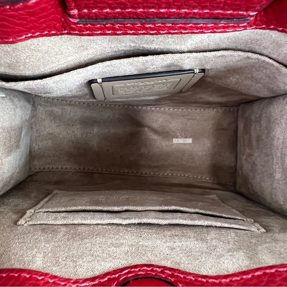 Coach Mini Pepper Crossbody Handbag In Colorblock Red Multi - Picture 8 of 11